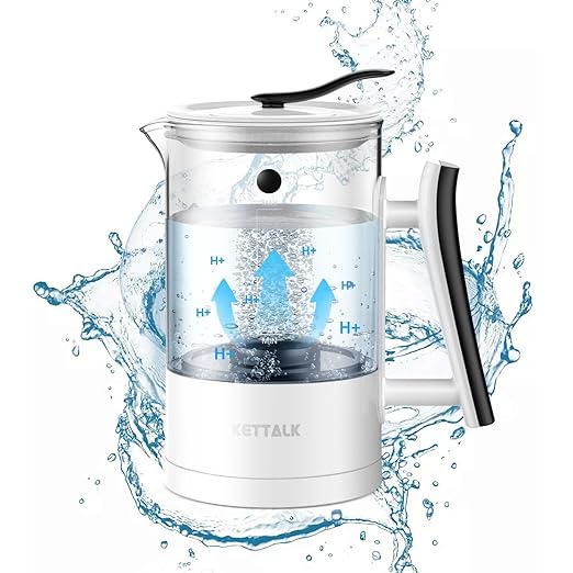 Hydrogen Water Kettle, Hydrogen Water Pitcher, with SPE and PEM Concentrator Technology, Hydrogen Water Generator, Balanced PH Water, 7 Preset Temps, 12 Hour Constant Temperature