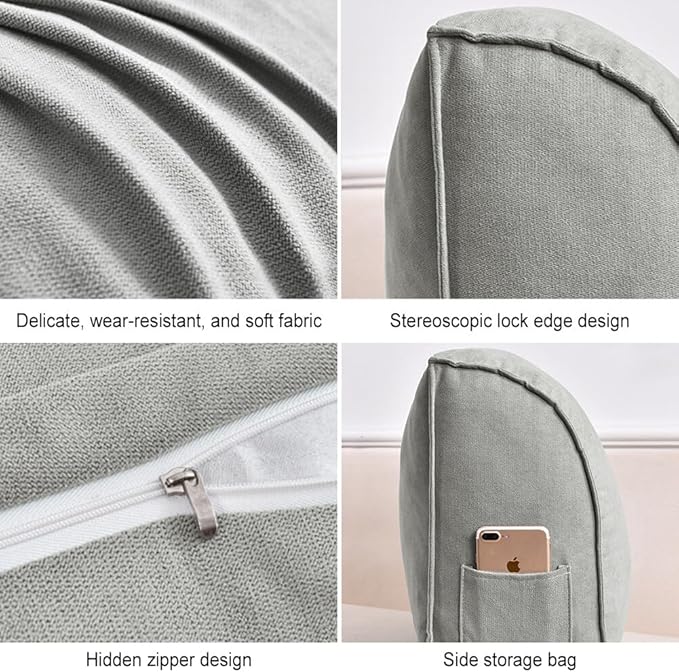 Couch Back Cushion Decorative Throw Pillows with Removable Pillowcase Sofa Waist Cushion Lumbar Support Backrest Pillow for Living Room Headboard Reading Pillow