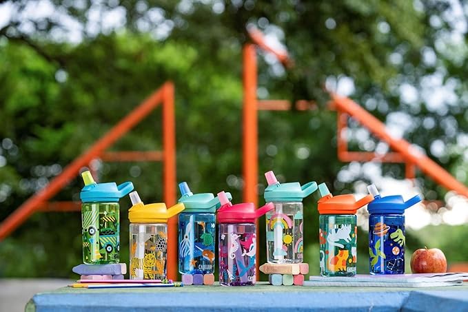 CamelBak Eddy+ 14oz Kids Water Bottle with Tritan Renew – Straw Top, Leak-Proof When Closed - Limited Edition Colors