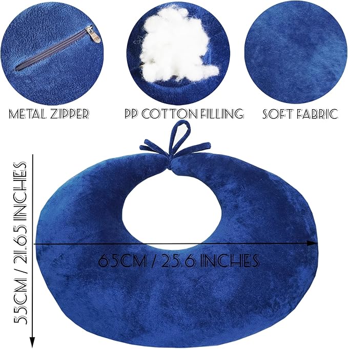 S-SNAIL-OO BBL Pillow After Surgery for Butt Sleeping, 26×22" Brazilian Butt Lift Recovery Post Surgery Sitting Driving Donut Pillow, Adjustable Soft Donut Pillow for Foam Seat Support Hip Cushion