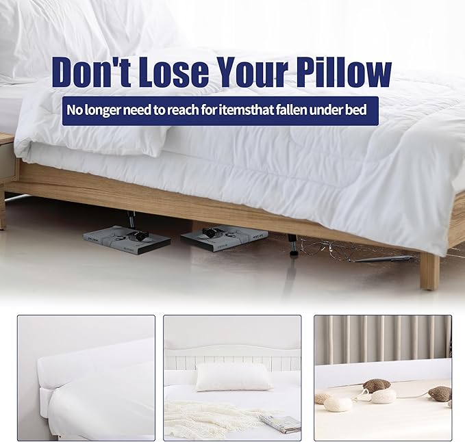 HOMBYS Wedge Pillow Headboard for Bed Gap,Foldable Bed Wedge Gap Filler Queen Size,Matterss Gap Filler,Multi Functional Bed Crack Pillow, Fill The Gap (0-7") Between Your Headboard and Mattress,White