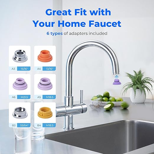 Waterdrop Water Filter for Sink, 320-Gallon Faucet Mount Water Filtration System for Tap Water, NSF Certified Reduces Chlorine & Bad Taste, 1 Filter, 𝐎𝐧𝐥𝐲 𝐅𝐢𝐭 𝐒𝐭𝐚𝐧𝐝𝐚𝐫𝐝 𝐅𝐚𝐮𝐜𝐞𝐭𝐬