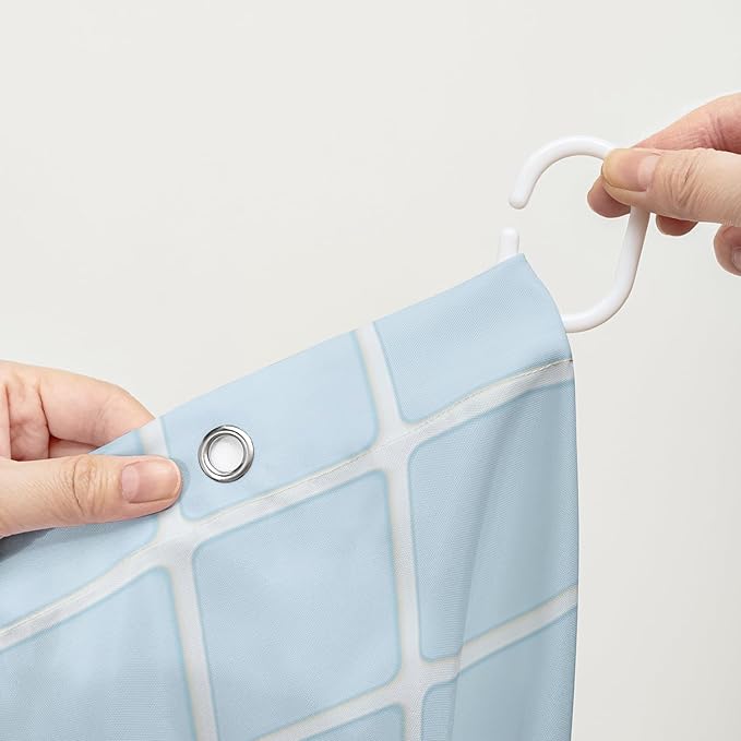 AILONEN Cute Shower Cat Shower Curtain for Kids Boys,Funny Singing Cat Waterproof Fabric Shower Curtain for Bathroom,Cartoon Bathing Kitten Animal Shower Curtain Set with Hooks,48" W*72" H