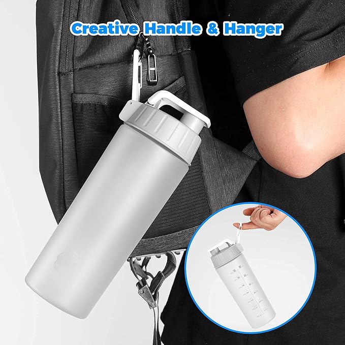 Tritan Copolyester Shaker Bottle for Protein Mixes BPA/BPS/BPF Free Protein Shaker Bottle 800ml Sports Bottle 28oz White