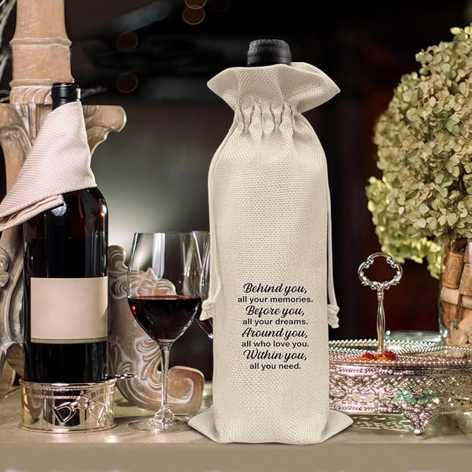 HOIJAUMAI Graduation Gifts for Women Men Graduation Wine Bag Pairs Well with Graduating Wine Gift Bags