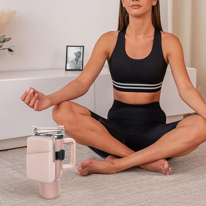 Silicone Water Bottle Pouch For Stanley Quencher Adventure 40 oz & Stanley IceFlow 20oz 30oz, Gym Accessories for Women, Stanley Cup Accessories, Water Bottle Pouch for Sports