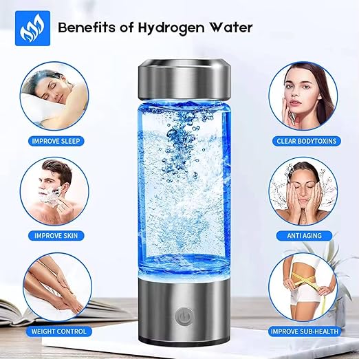 Hydrogen Water Bottle Generator - Portable Hydrogen Water Bottle, Hydropure Hydrogen Water Bottle, Ion Hydrogen Water, Water Ionizer Machine for Home, Purify Hydrogen Water Bottle, Oxygen Water
