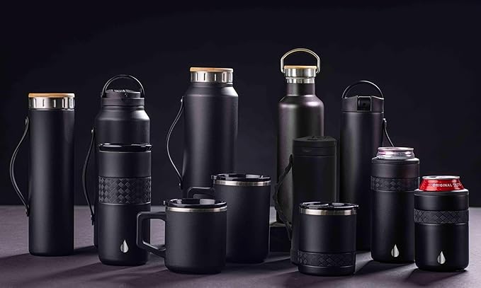 Elemental Leak Proof Water Bottles for Kids - Splash Kids Water Bottle for School with Fun Fidget Pop-it Handle - BPA Free Tritan Plastic Reusable Water Bottle with Straw - Black - 18oz