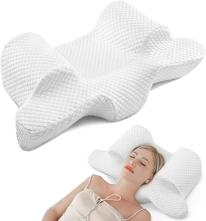 AM AEROMAX 8-Inch Wide Head Support Memory Foam Back Sleep Training Pillow - Keep Head Straight for Wrinkle Prevention, Anti-Wrinkle & Anti-Aging Beauty Pillow