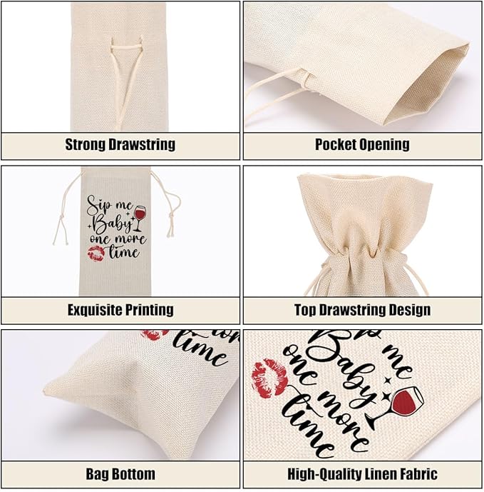 Funny Wine Quotes Wine Bag Wine Tasting Party Supplies for Wine Lovers Women Men Bride Abuela Friend Christmas Birthday Wedding Bachelorrette Party Wine Bags