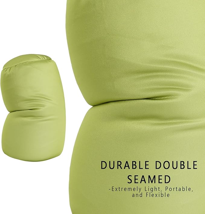 Microbead Body Pillow, Tube Microbead Bolster Bean Smooth Cool Pillow Neck Cervical Roll Pillow for Sleeping 7 x 12Inch Throw Travel Pillow (Olive Green)