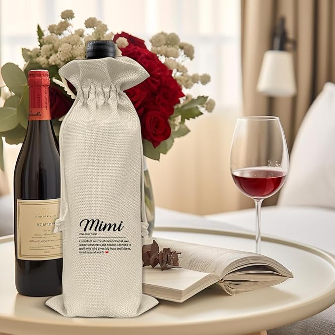 Mimi Gifts Wine Bag Mimi Gifts for Grandma Birthday Mother's Day Mimi Definition Wine Gift Bag