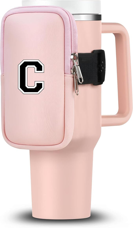 Mini Water Bottle Pouch for Stanley-Tumbler pouch with Zipper Pocket, Stanley pouch, Insulated Mug pouch, Tumbler carry holder pouch, Travel mug pouch | Waterproof