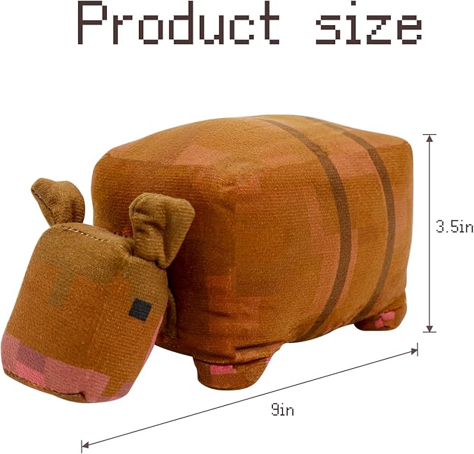 Plush Armadillo Plush Stuffed Toy Soft Throw Pillow Decorations for Video Game Fans, Kids Birthday Party Favor Preferred Gift for Holidays