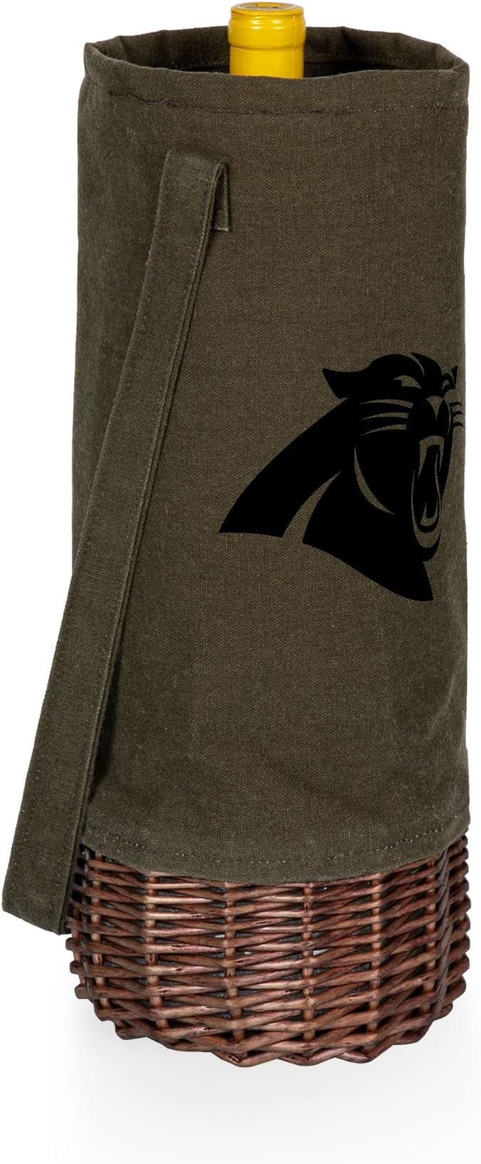 PICNIC TIME NFL Unisex-Adult NFL Malbec Insulated Canvas and Willow Wine Bottle Basket