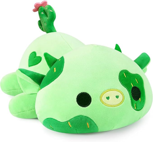 Onsoyours Cute Cow Plushie, Soft Stuffed Cactus Cow Squishy Plush Animal Toy Pillow for Kids (Cactus Cow, 12")