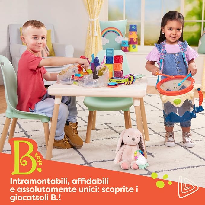 B. toys- B. spaces- B. spaces by Battat – Kids Wooden Two Step Stool – Peek-A-Boost – Mint & Wood- 2 Years +