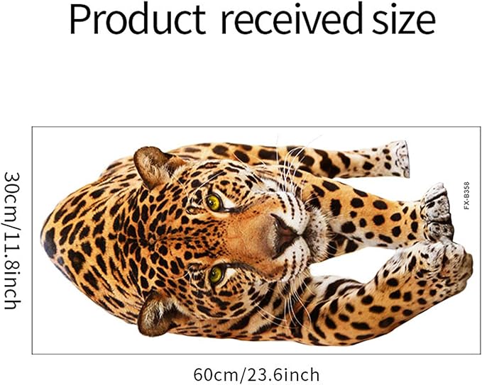 Lifelike Cheetah Wall Decal 3D Animals Wall Sticker Safari Wall Decor for Nursery Kid'sroom School Classroom Livingroom Bedroom Bathroom Decoration (Lifelike Cheetah 3)
