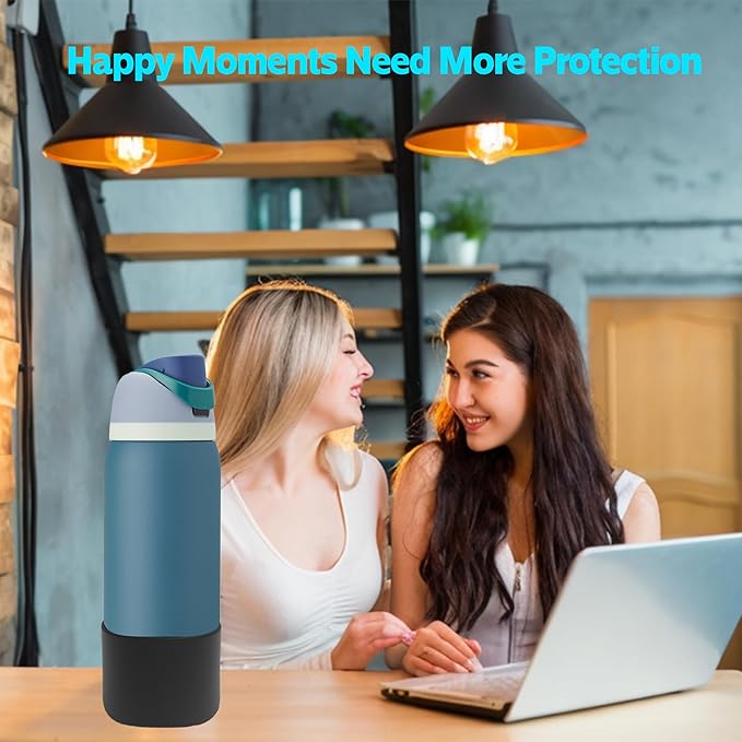 2PCS Silicone Water Bottle Boot for Owala 24oz 32oz 40oz,Anti-Slip Protective Sleeve Bottom Bumper Protector for FreeSip, Twist, and Flip Water Bottles