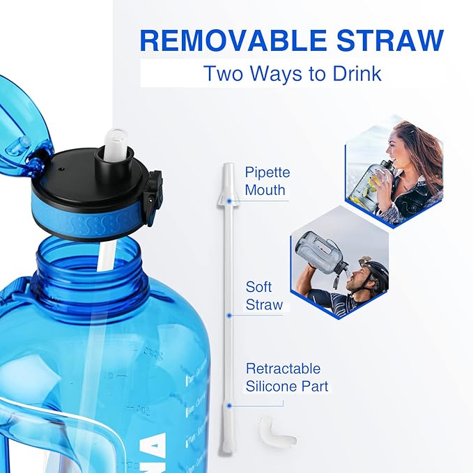 GIFUBOWA Big Water Bottle 3 liter BPA Free Large 105oz Drinking Jug for Gym Outdoor