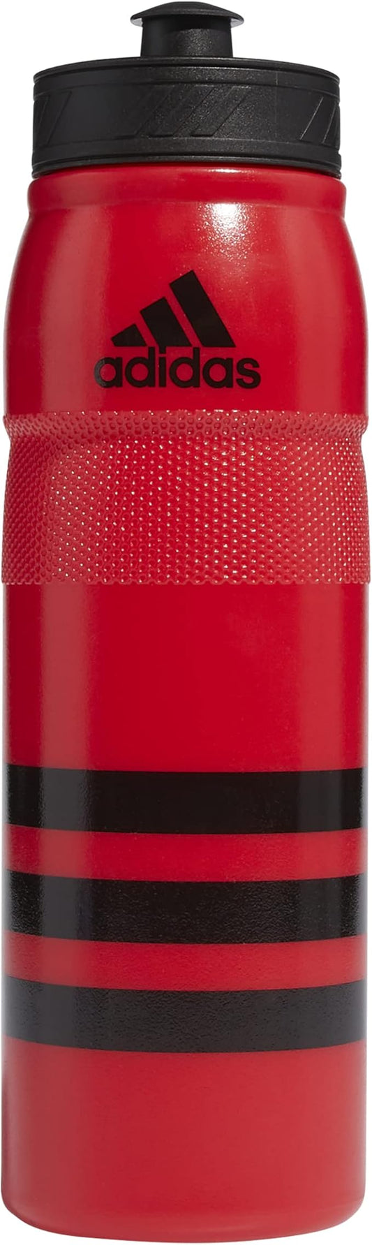 adidas 750 ML (28 oz) Stadium Refillable Plastic Sport Water Bottle, Scarlet Red/Black, One Size
