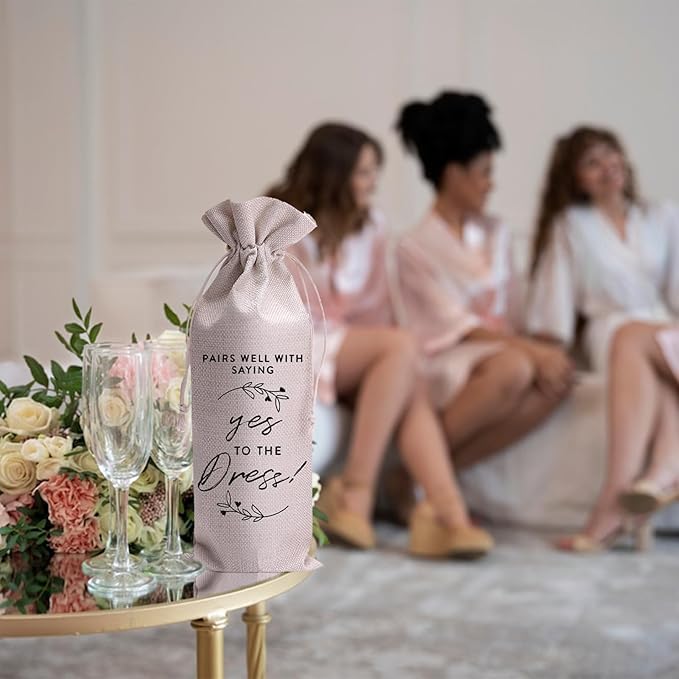 Pairs Well With Saying to Say Yes Mr and Mrs Wedding Gift Engagement Gift Bag For Couples bride/him/her Newly Engaged Gift Wine Tote Bridal Shower Gift