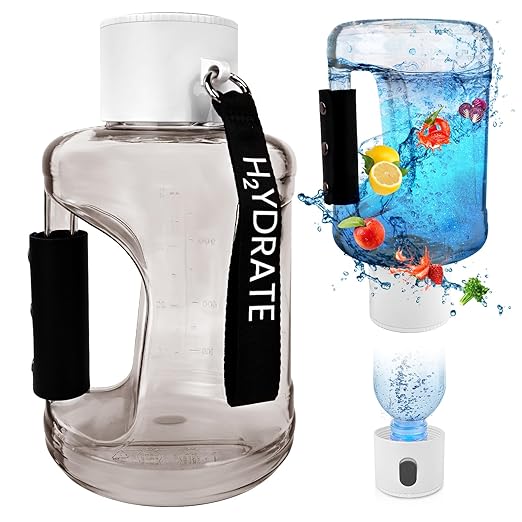 Hydrogen Water Bottle 55 OZ, HIGHTALL 2500ppb Hydrogen Water Bottle Generator, Portable 5-Min Water Ionizer Machine, Rechargeable Ion Hydrogen Water Bottle for Gift, Sports, Office, Travel