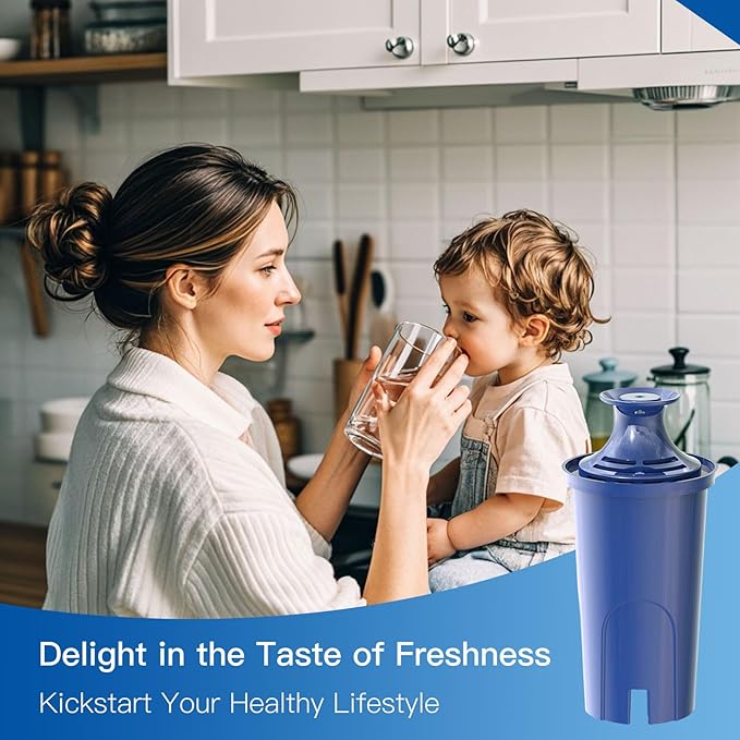 Replacement Alkaline Filters for All Brita® Pitchers and Dispensers, Fits Brita® Classic OB03, Mavea® 107007, and More, NSF/ANSI 42 Certified, Last Up to 2 Months or 40 Gallons (Pack of 3)