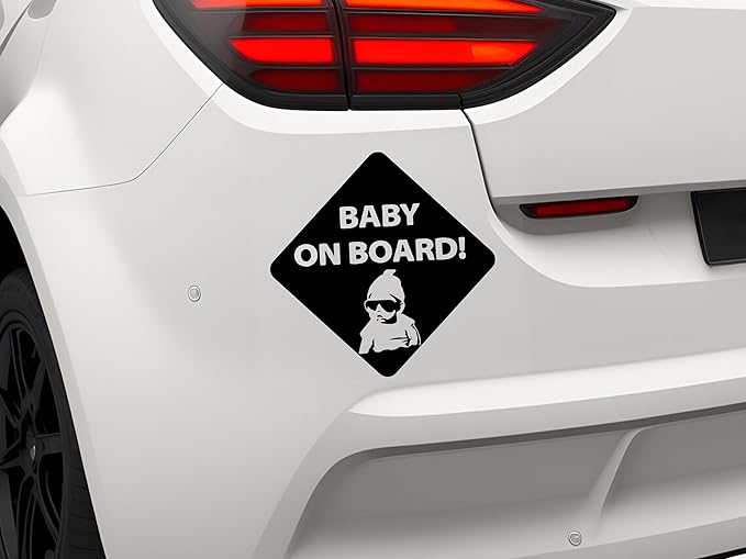 Baby On Board Sticker Viynl Decal Sticker for Windows, Car Sticker | Cars Trucks Vans, Bumper Sticker, Size: 5inch (Black)