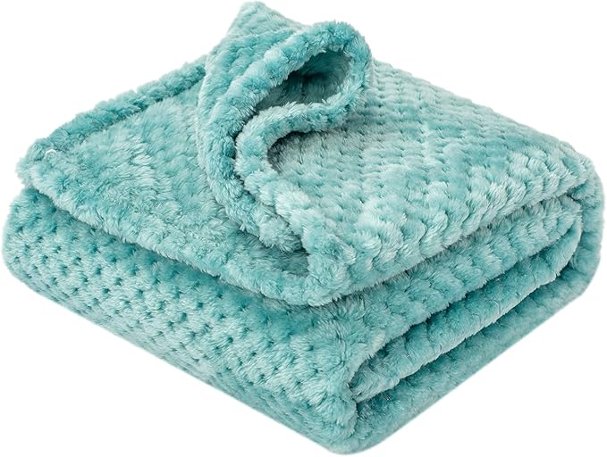 Fuzzy Blanket or Fluffy Blanket for Baby Girl or boy, Soft Warm Cozy Coral Fleece Toddler, Infant or Newborn Receiving Blanket for Crib, Stroller, Travel, Decorative (40Wx60L, M-Blue Bell)