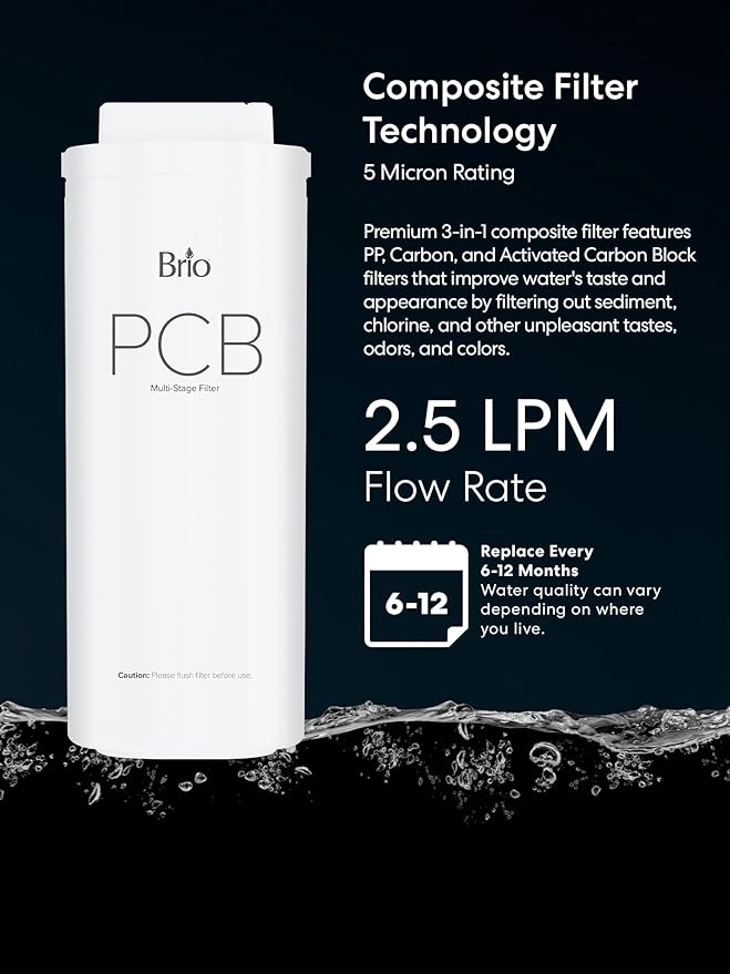Brio PCB 3-Stage Water Filter Replacement for Filtration System TROE600PRISM