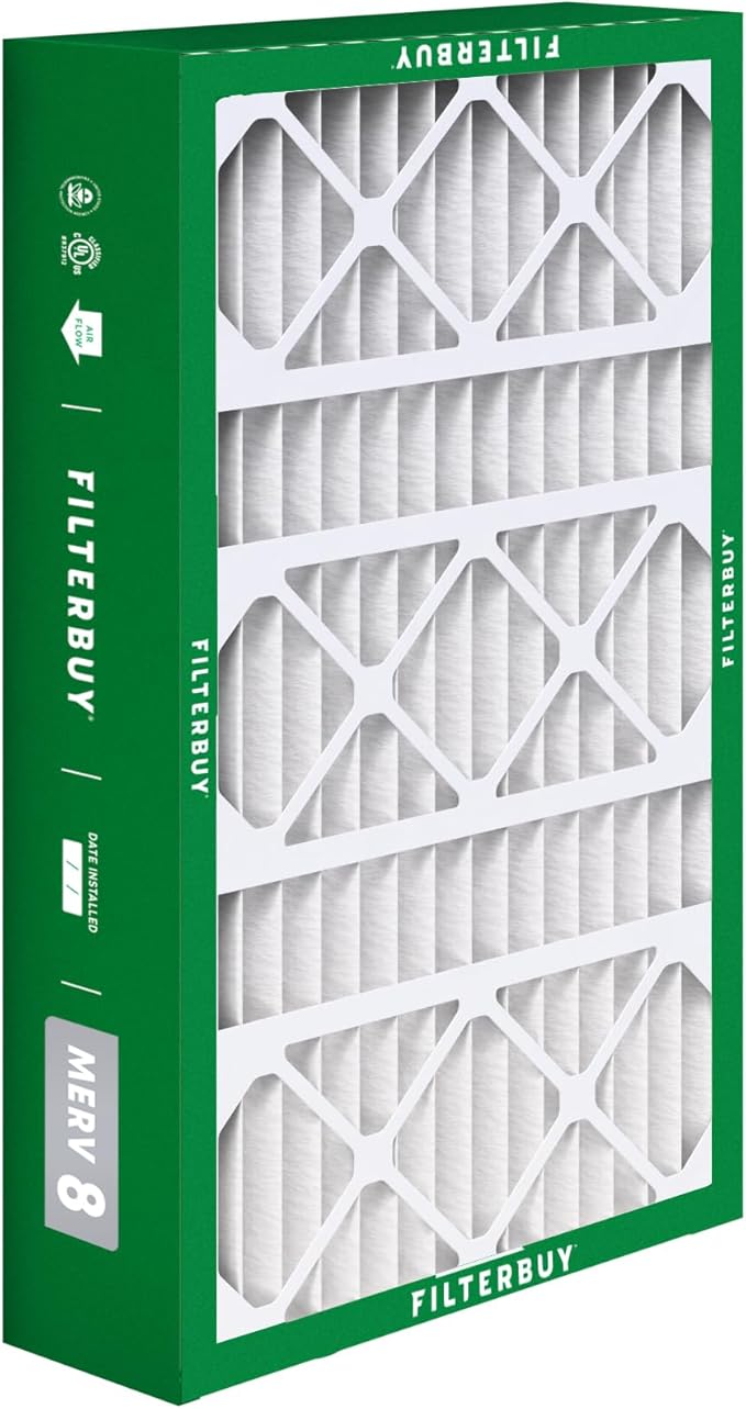Filterbuy 17x26x4 Air Filter MERV 8 Dust Defense (2-Pack), Pleated HVAC AC Furnace Air Filters Replacement for Lennox (Actual Size: 16.56 x 25.94 x 4.13 Inches)