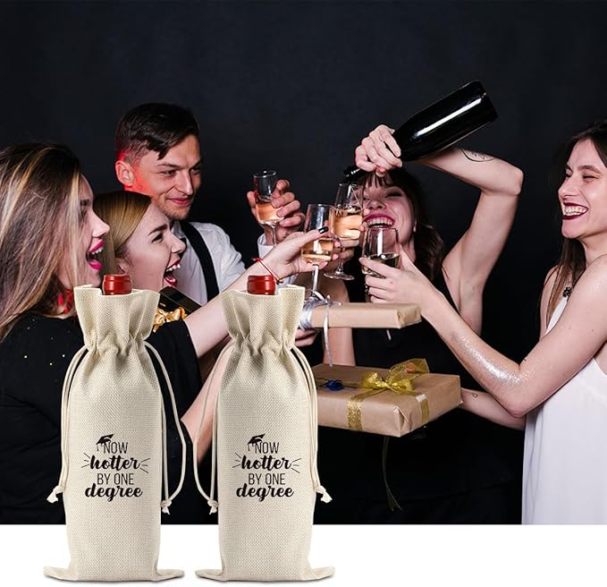 Graduation Gifts 2024 Wine Bags Graduation Gifts for Her Him College Graduation Gifts for Women Men Doctor Graduation Gifts College Masters Degree Phd Graduation Gifts One Degree Hotter Wine Bags