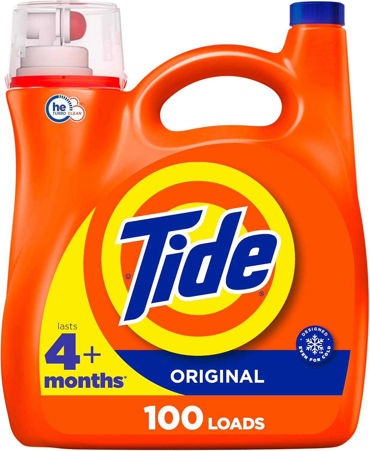Tide Laundry Detergent Liquid, Original Scent, HE Compatible, 100 Loads, 132 fl oz, Tide Laundry Detergent, Liquid Laundry Detergent (Packaging May Vary)