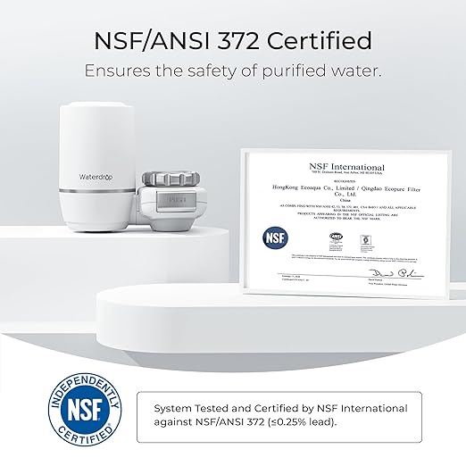 Waterdrop Ultra Filtration System for Skin Care, Faucet Water Filter, NSF Certified, 320 Gallons, Tap Water Filter, Reduces Chlorine, 𝐅𝐢𝐭𝐬 𝐒𝐭𝐚𝐧𝐝𝐚𝐫𝐝 𝐅𝐚𝐮𝐜𝐞𝐭, White(1 Filter)