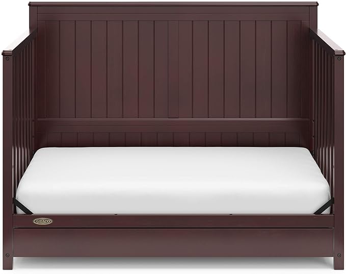 Graco Hadley 5-in-1 Convertible Crib with Drawer (Espresso) – Crib with Drawer Combo, Includes Full-Size Nursery Storage Drawer, Converts from Baby Crib to Toddler Bed, Daybed and Full-Size Bed