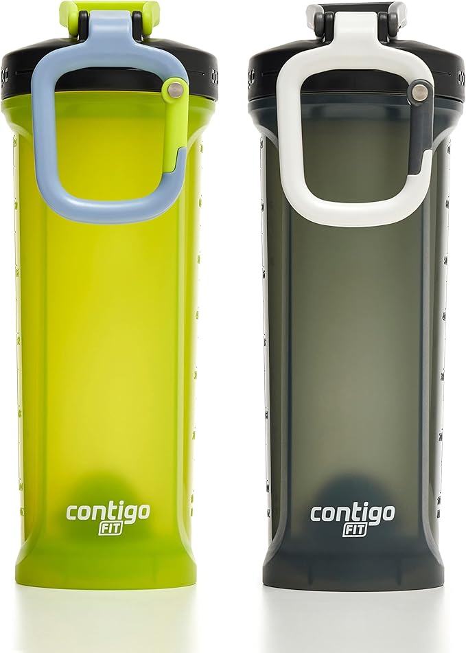Contigo Shake & Go Fit 2.0 Shaker Bottle, 28oz, 2 Pack, Yellow & Black