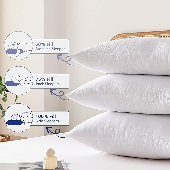 Shatex Firm Pillow, Standard Bed Pillow 26 x 20inch, Adjustable Pillow for Neck Pain Relief，Back Pillow Provide Strong Support for Stomach & Side Sleepers