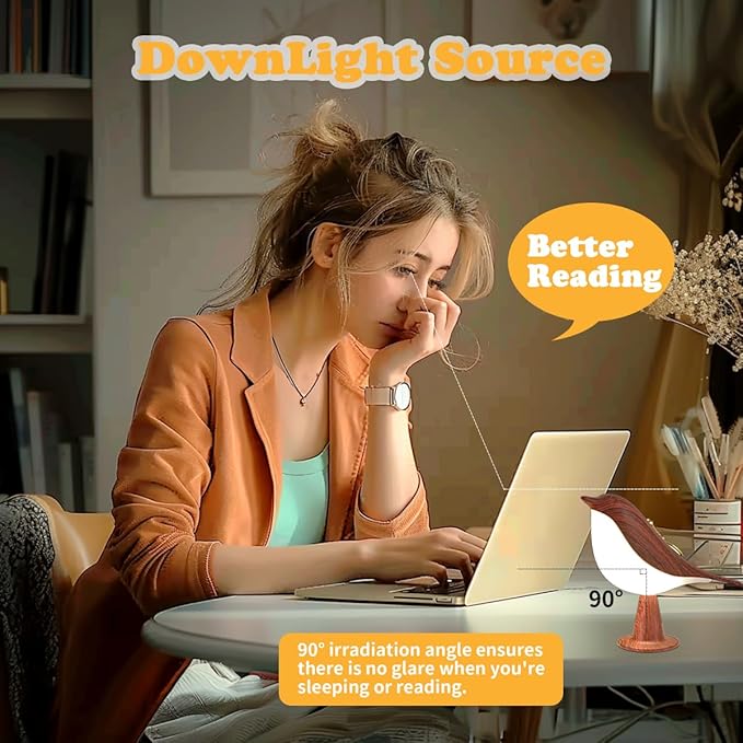 Night Light for Kids, Bird Light Small Lamp Touch Lamp with 3 Level Brightness Rechargered Animal Lamp Red Plastic Dimmable Lamp Nursery Light Cute Lamp Table Lamp for Bedroom, Kitchen (Mahogany)