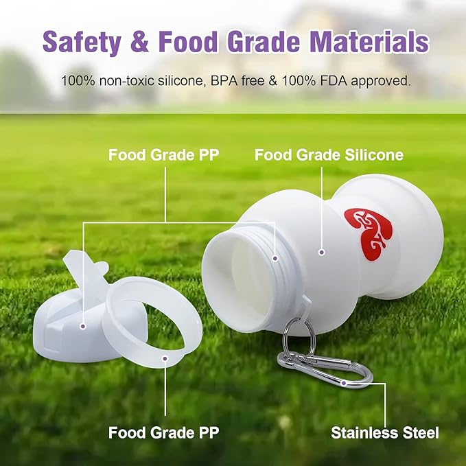 TOTU 20oz Water Bottle BPA Free, for Travel, Sports, Gym, Camping, Hiking, All Essentials