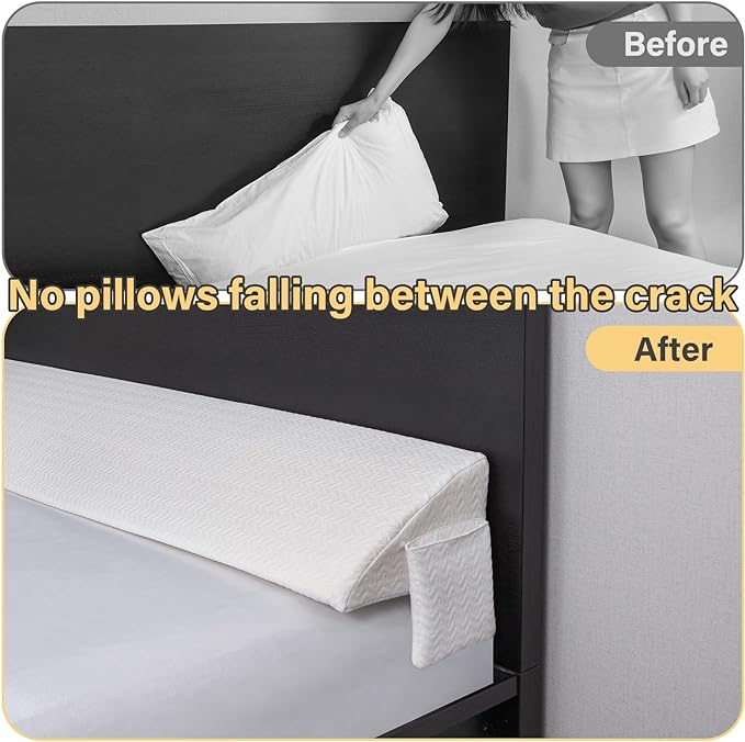 Vekkia King Bed Wedge Pillow for Headboard Gap/Mattress Gap Filler/Headboard Pillow/Bed Wedge Gap Filler,Stop Loosing Your Pillows