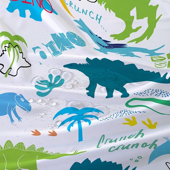 AILONEN Cartoon Dinosaur Shower Curtain for Kids Boys 36" W*72" H Inch,Colorful Dinosaur Pattern Shower Curtain,12 Pack Hooks Polyester Waterproof Fabric Decor for Bathroom