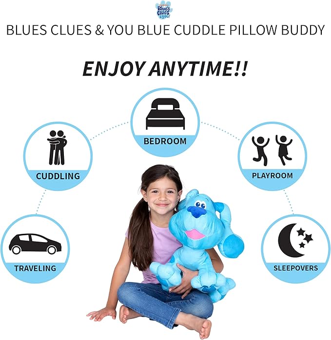 Franco Kids Bedding Super Soft Plush Cuddle Pillow Buddy, One Size, Blues Clues