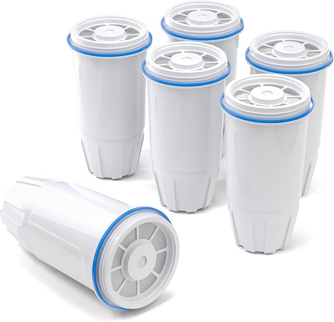 Water Filter Replacement 5-Stage Compatible with Zero Pitcher and Dispenser ZR-001 ZR-017 ZR-004 ZP-006 ZD-013 ZS-008, Filter System Fit for Zero Water Filter, 6 Pack