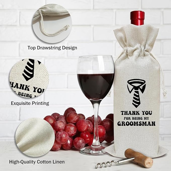 Engagement Wine Bag, Engagement Gift for Men Husband New Couple, Bridal Shower Wine Gift Bag, Party Favor Wine Champagne Gift Bag With Drawstring -23