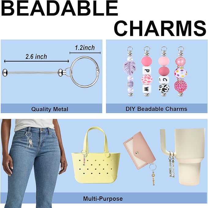 Stanley Cup Accessories Set Including 2 Pcs Silicone Spill Proof Stopper 2 Pcs Beadable Charms 2 Pcs Straw Cover Cap 1 Glitter Silicone Boot Protector for Stanley Cup 40oz & 30oz Tumbler