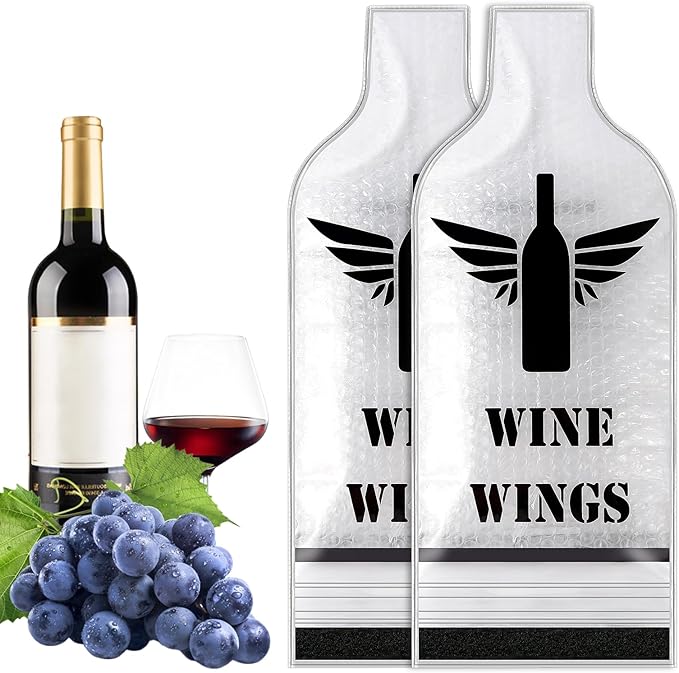 Wine Bags for Travel, 2 Set Reusable Wine Bottle Travel Protector Bags, Airplane Car Cruise,Double Layer Leak Proof, wine bottle travel protector bags, Travel Wine Bags for Suitcase Luggage