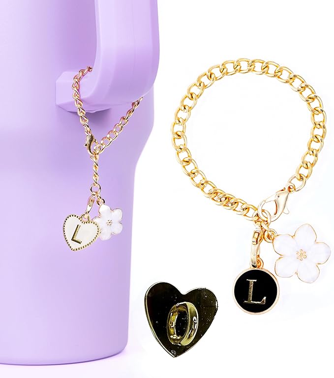 water bottle charms with keyring holder, water bottle decorations. Stanley Cup charms, Stanley cup accessories. Tumbler charms