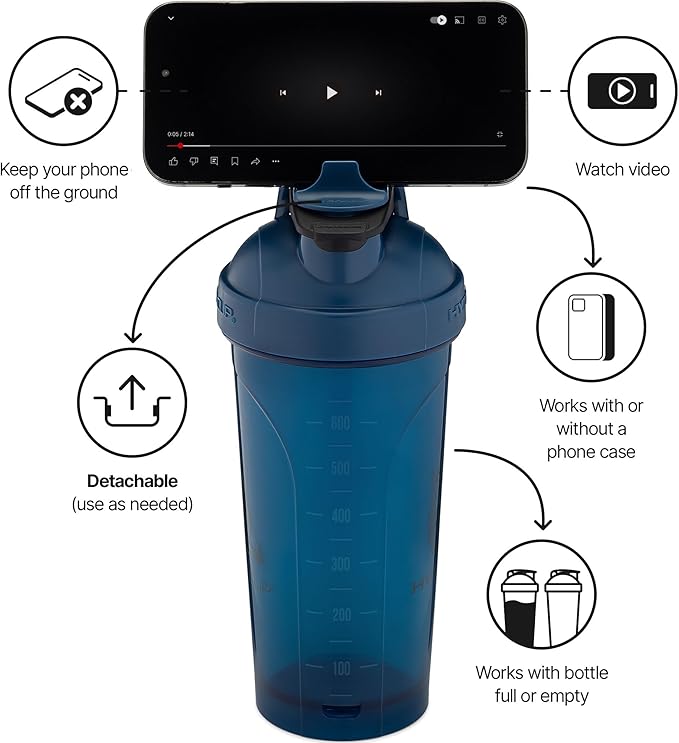 Hydra Cup ProFlow [2 Pack] 28 oz Shaker Bottles for Protein Shakes, Shaker Cups with Ball Blender Whisk, Shaker Bottle with Handle, Travel To Go, BPA Free (Red & Blue, 28oz)