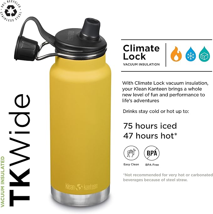 Klean Kanteen TKWide 32oz (w/Chug Cap) - Marigold